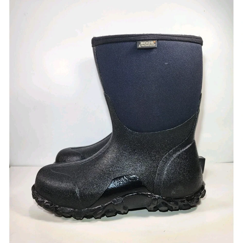 Bogs Classic Mid Insulated Waterproof Work Boots Mens 9 Black Neo-Tech Nice!
